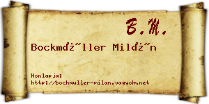 Bockmüller Milán névjegykártya